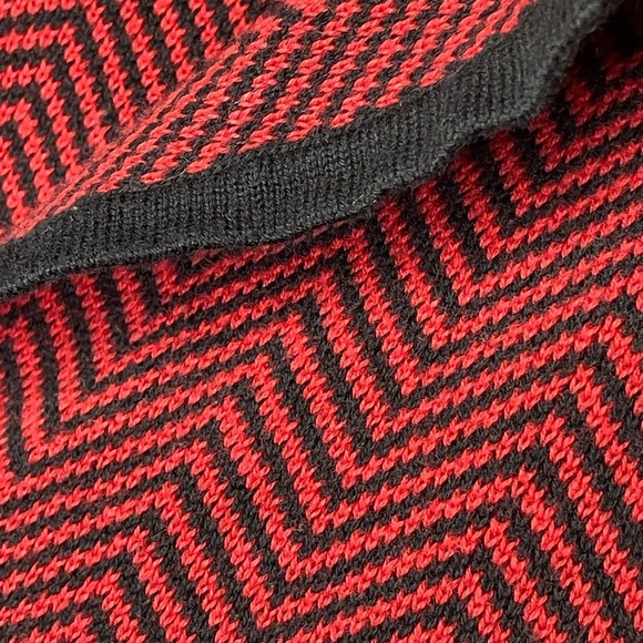 Josephine Chaus Ruby Red & Black Chevron Blazer Jacket, XL - Picture 4 of 6